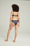 The Sheer Deco High Leg Brief Navy