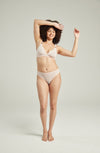 The Sheer Deco High Leg Brief Blush Pink