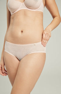 The Sheer Deco Hipster Brief Blush Pink