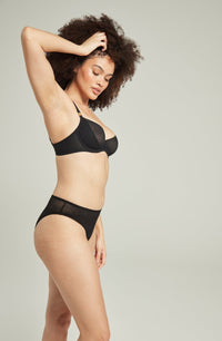 Sheer Deco Lift Balcony Bra in Black - Supportive & Stylish Up to GG Cup