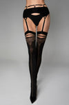 Black Secret BS148 Black/Gold Stockings – Elegant Sheer Hosiery for Stylish Comfort