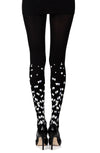 Zohara "Queen Of Hearts" Black Print Tights