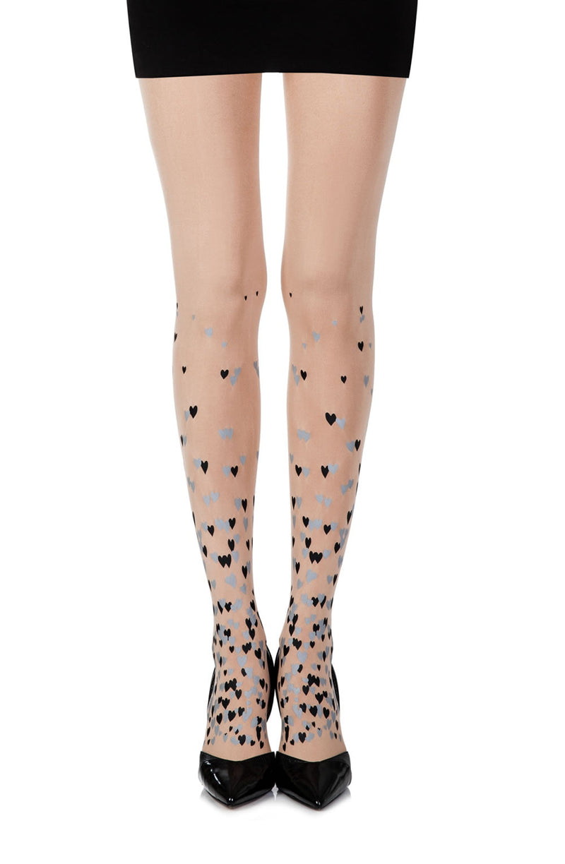 Zohara "Queen Of Hearts" Powder Print Tights