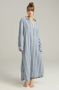 The Maxi Shirt French Navy Stripe