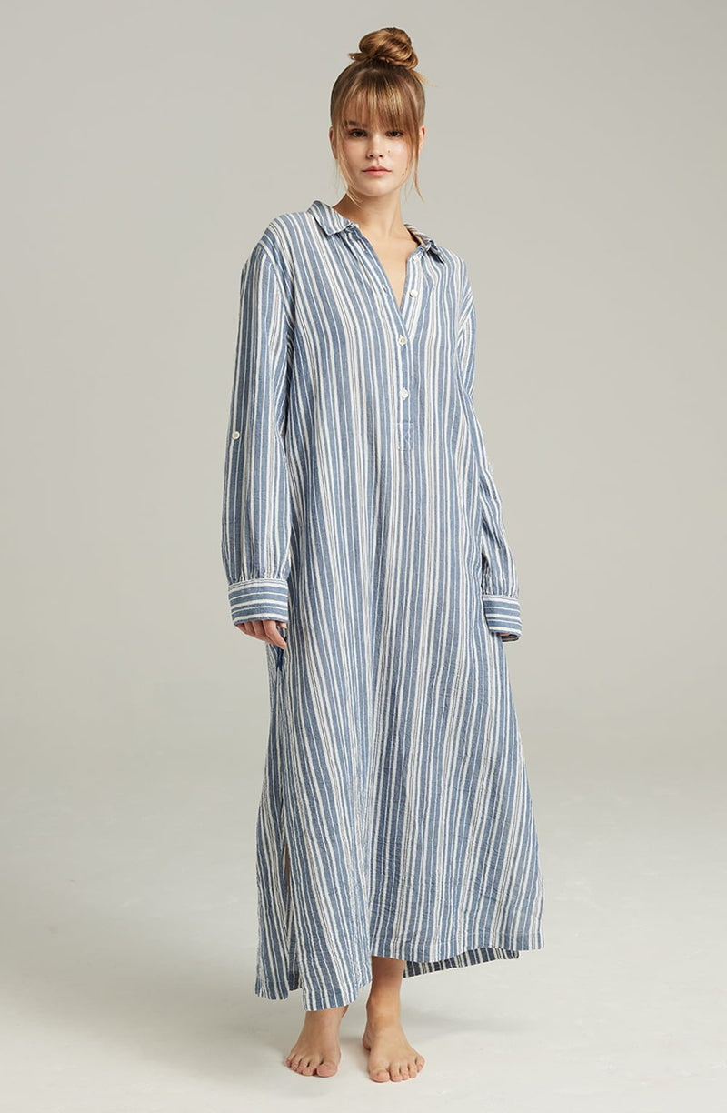 The Maxi Shirt French Navy Stripe