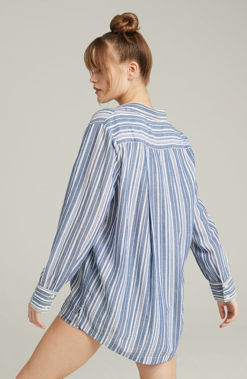 The Midi Shirt French Navy Stripe