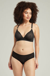 The Sheer Deco Hipster Brief Black