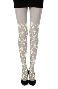 Zohara "Confetti" Grey Print Tights