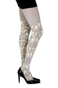 Zohara "Confetti" Grey Print Tights