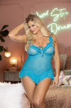 Shirley of Hollywood 96821Q Turquoise Babydoll