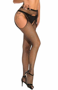 YesX YX850 Sparkly Fishnet Black