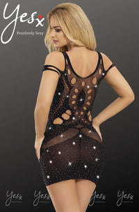 YesX YX853 Sparkly Black Dress