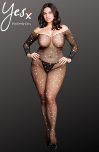 YesX YX864Q Fishnet Sparkly Bodystocking Up To 5XL