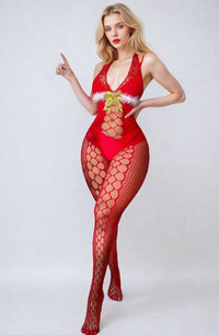 YesX YX876 Christmas Fluffy Bodystocking