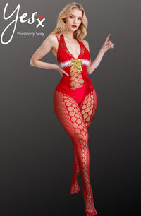 YesX YX876 Christmas Fluffy Bodystocking