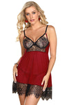 YesX YX958 Black/Red Babydoll Set