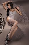 Ballerina 294 Hold Ups - Elegant Fumo Grey Thigh High Stockings with Lace Top