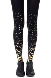 Zohara "Shape Up" Gold Print Tights