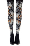 Zohara "Earth Goddess" Grey Orange Print Tights