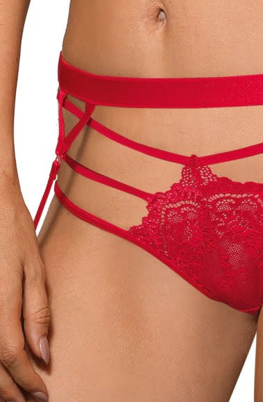 Roza Cyria Red Suspender Belt