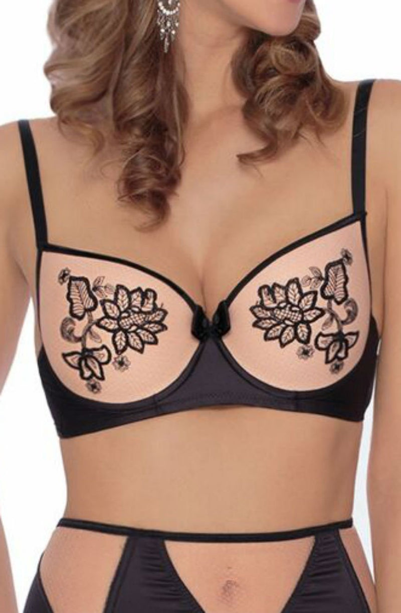 Roza Mehendi Push Up Bra Black