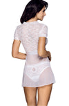 Yesx YX169 3pc Gown,panty & Belt White